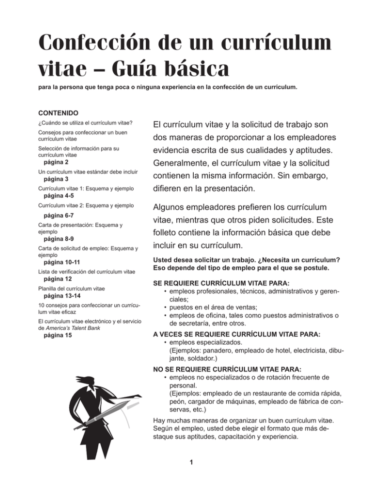 Confección De Un Currículum Vitae