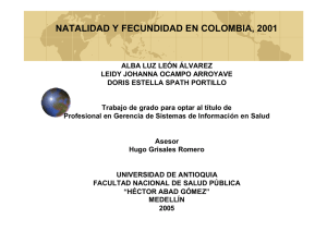 Natalidad y Fecundidad en Colombia, 2001