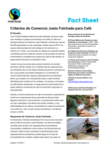 Criterios de Comercio Justo Fairtrade para Café