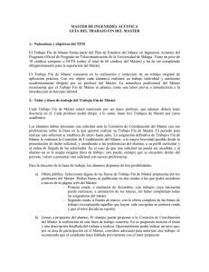 MASTER DE INGENIERÍA ACÚSTICA GUÍA DEL TRABAJO FIN