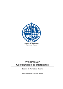 Windows XP Configuración de impresoras