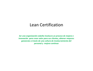 Certificación Lean - Lean Manufacturing