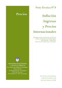 Inflación Ingresos y Precios Internacionales