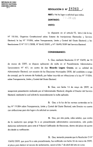 RESOLUCIÓN O N`t 18 2 5 3 / - Servicio Electoral, SERVEL