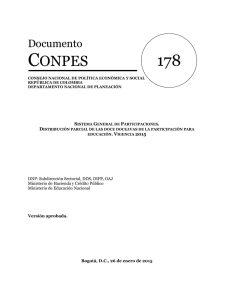 CONPES 178 - DNP Departamento Nacional de Planeación