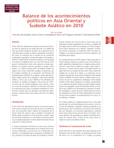 Balance de los acontecimientos políticos en Asia Oriental y Sudeste