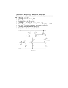 Problema 3.- Amplificador Diferencial. (2.5 puntos) En el circuito de