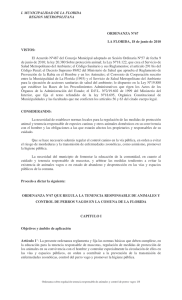 N°67 “Sobre regulación de la tenencia responsable de