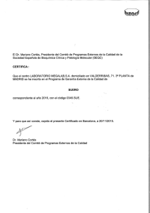 Page 1 El Dr. Mariano Cortés, Presidente del Comité de Programas