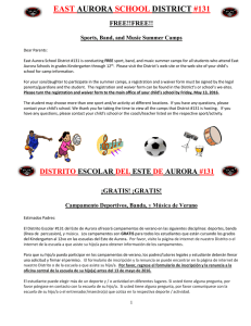 East Aurora Summer Football Camp Registration Form