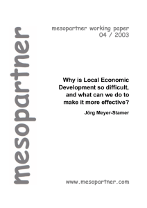 Why is Local Economic Development so difficult, and