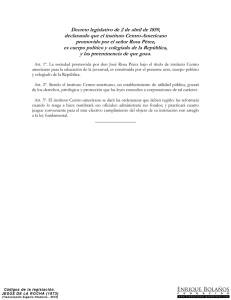 Decreto Legislativo - Declarando que el instituto Centro