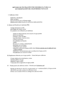 método de filtración por membrana para la