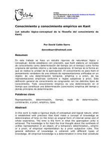 Conocimiento y conocimiento empírico en Kant - El Búho