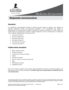 Bloqueantes neuromusculares - St. Jude Children`s Research Hospital