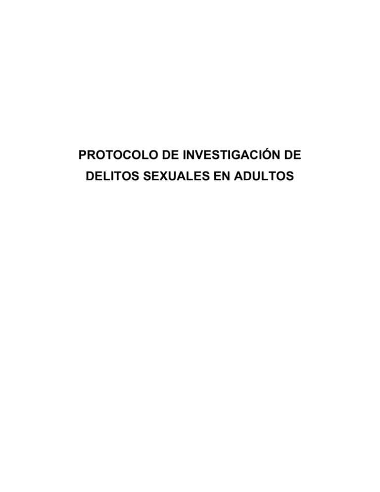 Protocolo De Investigación De Delitos Sexuales En