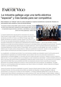 La industria gallega urge una tarifa eléctrica