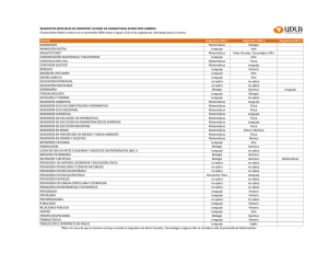 REQUISITOS ESPECIALES DE ADMISIÓN