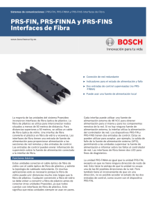 PRS-FIN, PRS-FINNA y PRS-FINS Interfaces de Fibra