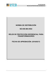 NO-DIS-MA9502 Relés diferenciales de protección