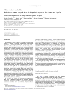 Reflexiones sobre las pra´cticas de diagno´stico precoz del ca´ncer