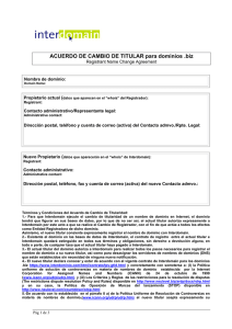 ACUERDO DE CAMBIO DE TITULAR para dominios .biz