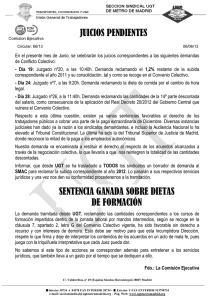 juicios pendientes sentencia ganada sobre dietas de formación