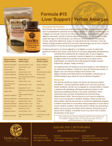 Formula #15 Liver Support / Yerbas Amargas