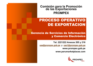 PROCESO OPERATIVO DE EXPORTACION Gerencia de Servicios