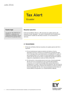 Tax Alert - IVA en la transferencia de bienes y prestación de