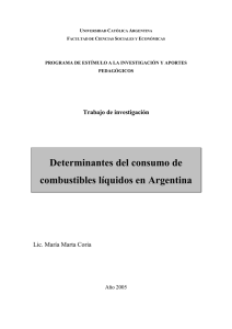 Determinantes del consumo de combustibles líquidos en Argentina