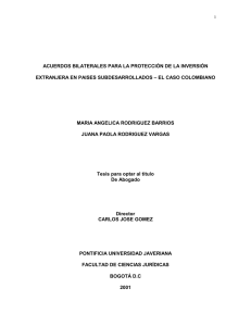 acuerdos bilaterales para la protección de la inversión extranjera en