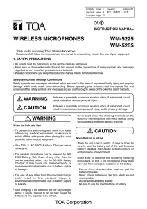 wm-5225 wm-5265 wireless microphones