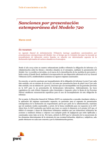 Sanciones por presentación extemporánea del Modelo 720