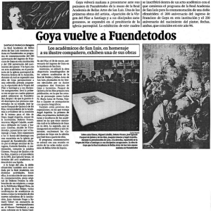 Goya vuelve a Fuendetodos : los académicos de San Luis, en