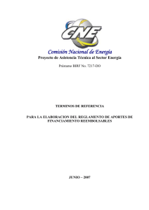 Reglamento de Aportes Financiamientos Reembolsables