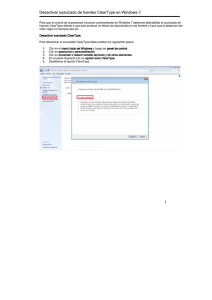 Desactivar suavizado de fuentes ClearType en Windows 7