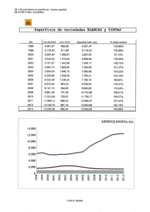 | Superficie de variedades BLANCAS y TINTAS