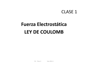Fuerza Electrostática LEY DE COULOMB
