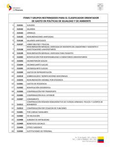 Lista de ITEMS restringidos para Proforma 2016