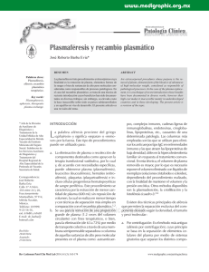 Plasmaféresis y recambio plasmático