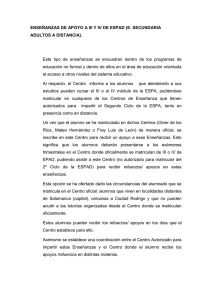 ENSEÑANZAS DE APOYO A III Y IV DE ESPAD (E. SECUNDARIA