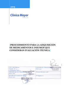 Procedimiento para la adquisición de medicamentos e insumos que