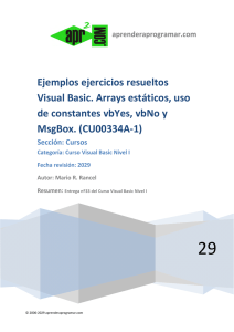 CU00334A-1 ejercicios resueltos Visual Basic arrays estáticos