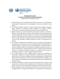 Conclusiones del Foro "El derecho a defender los derechos humanos"