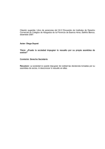 Puede la sociedad impugnar lo resuelto por su propia asamblea