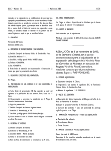 RESOLUCIÓN de 5 de noviembre de 2003, de la Secretaría