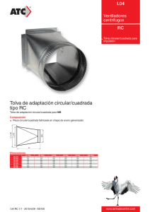 Tolva de adaptación circular/cuadrada típo RC