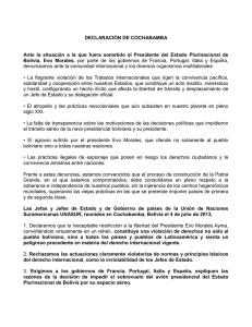 Declaración de Cochabamba, Unasur