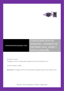 configurar java en windows. variables de entorno java_home y path